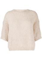 Roberto Collina Cable Knit Wool Jumper - Neutrals