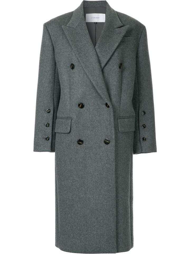 Le Ciel Bleu Long Double Breasted Coat - Grey