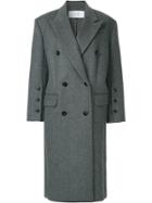 Le Ciel Bleu Long Double Breasted Coat - Grey