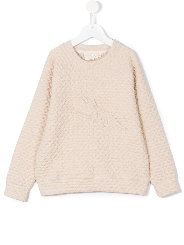 Andorine - Swallow Patch Sweatshirt - Kids - Polyester/spandex/elastane/viscose - 3 Yrs, Nude/neutrals