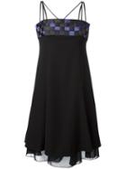 Armani Collezioni Woven Detail Dress, Women's, Size: 42, Black, Polyester