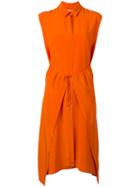 Christian Wijnants - Sleeveless Dress - Women - Silk Crepe - 40, Yellow/orange, Silk Crepe