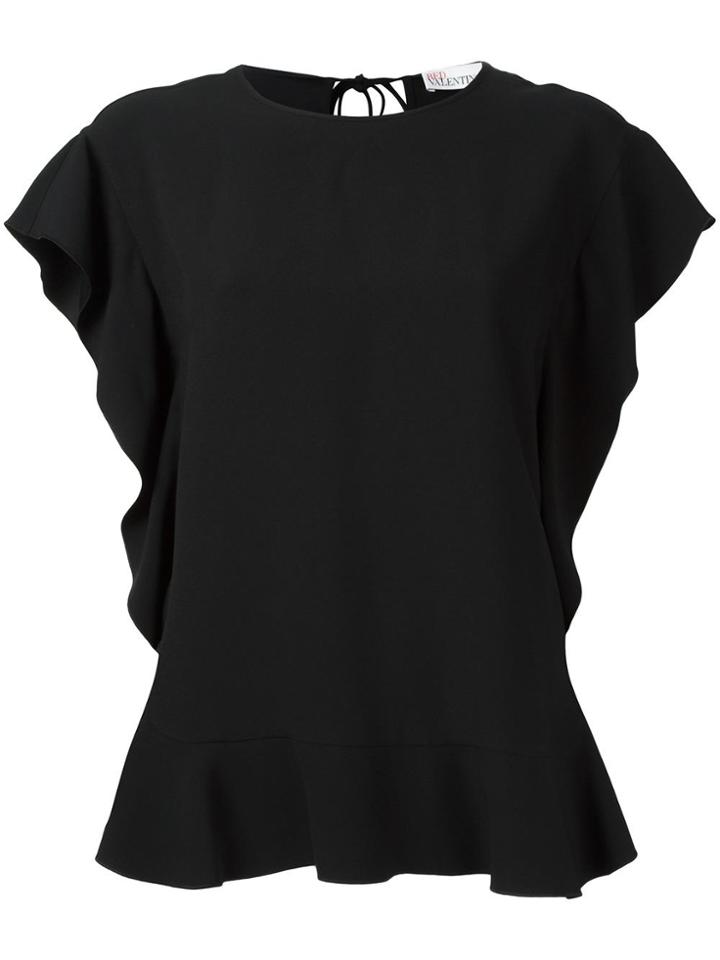 Red Valentino Ruffled T-shirt - Black