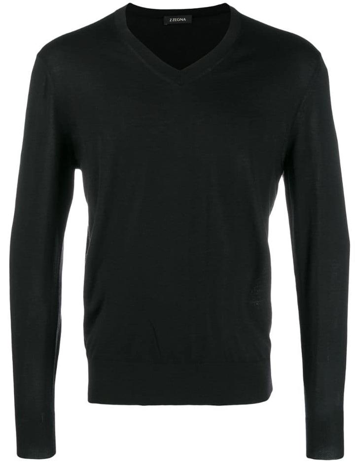 Z Zegna V-neck Jumper - Black
