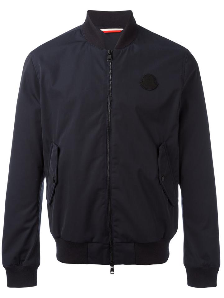 Moncler Henri Bomber Jacket, Men's, Size: 1, Blue, Nylon/polyester/cotton