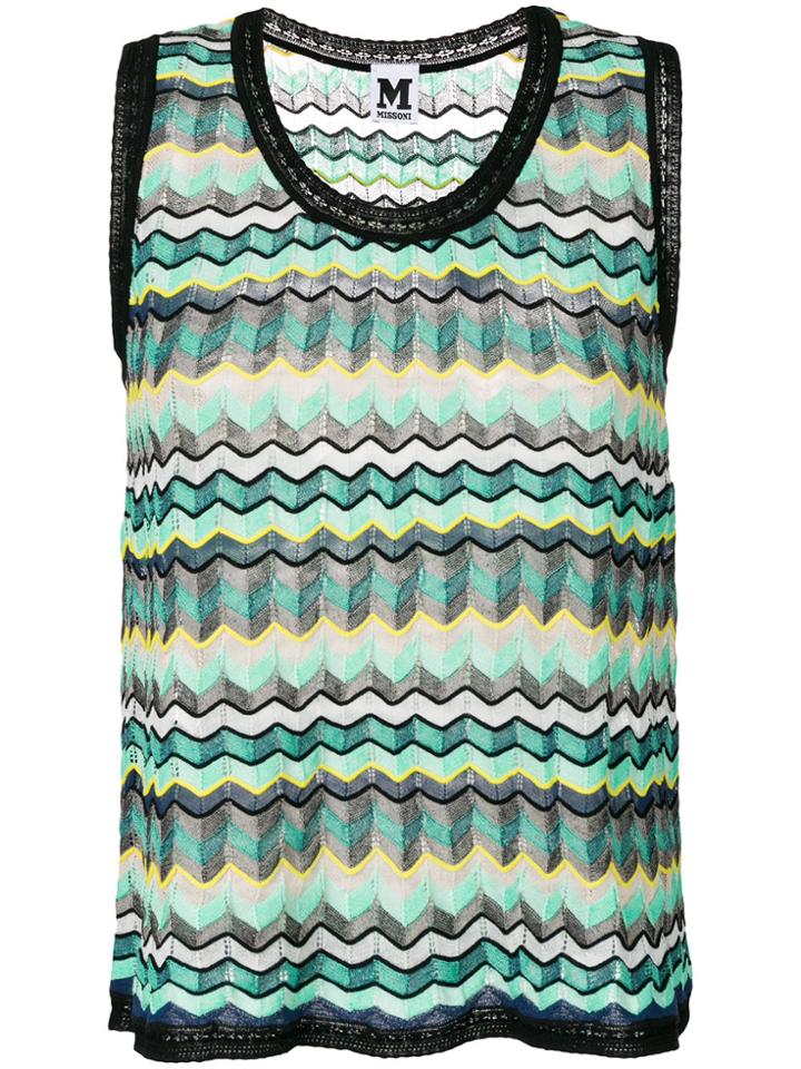 M Missoni Chevron Knit Tank Top - Green
