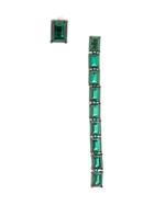 Ann Demeulemeester Baguette Emerald Earrings - Green