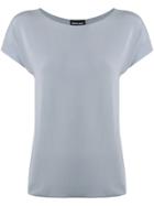 Giorgio Armani Draped Round Neck T-shirt - Blue