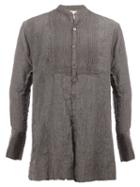 Greg Lauren Mid-length 'tux' Shirt, Men's, Size: 4, Grey, Linen/flax