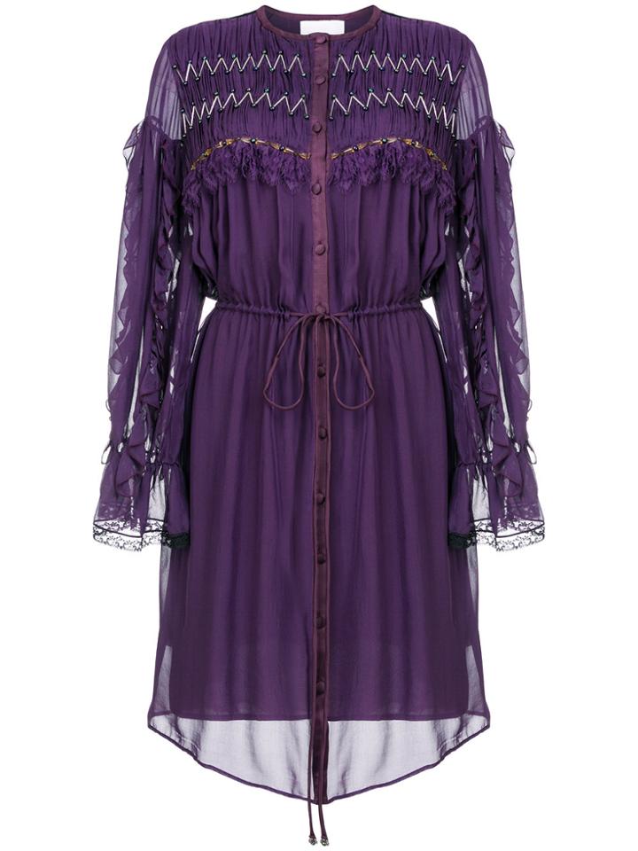 Koché Flared Shirt Dress - Pink & Purple