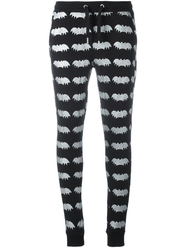 Zoe Karssen Metallic 'bats' Print Sweatpants, Women's, Size: Small, Black, Cotton/polyester