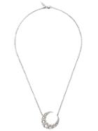Colette 18kt Black Gold Crescent Necklace - White