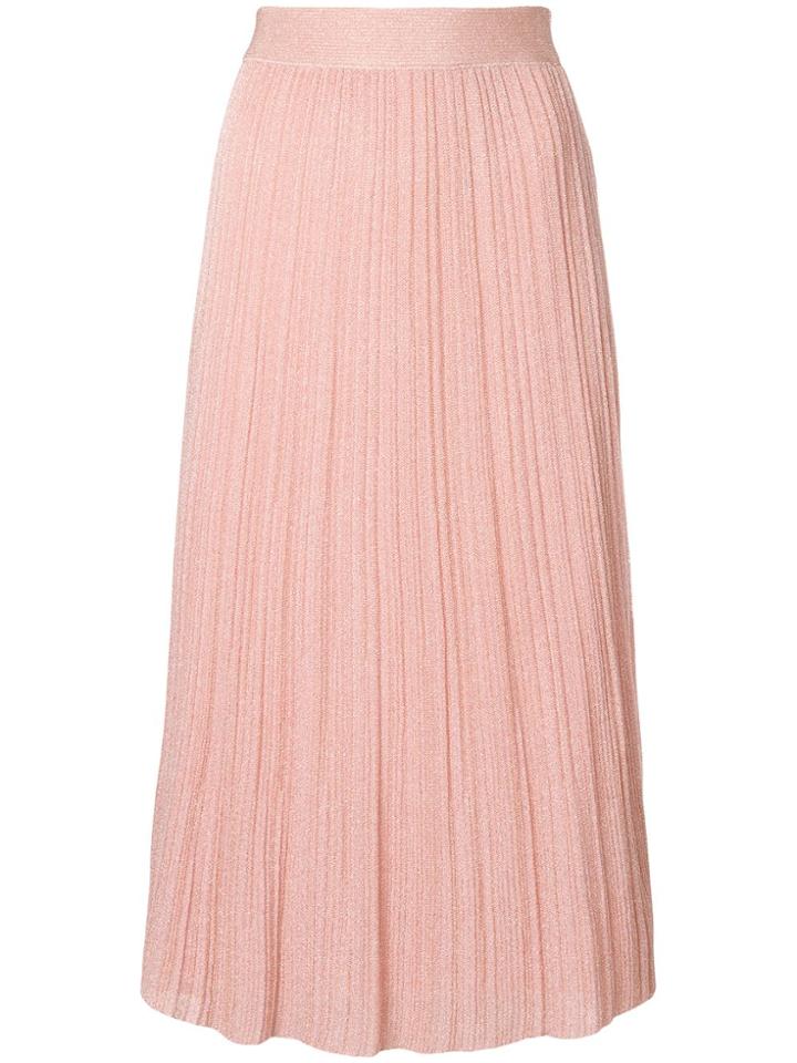 M Missoni Pleated Knit Skirt - Pink & Purple