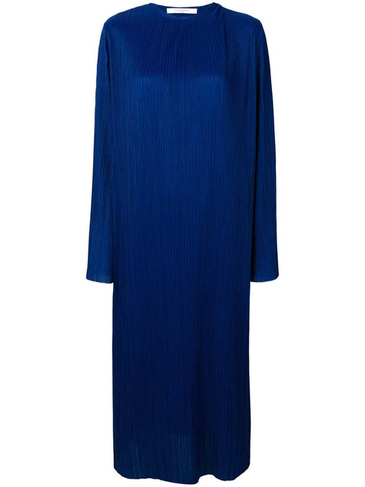 Givenchy Long Pleated Dress - Blue