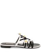 Fabrizio Viti Daisy Applique Sandals - White