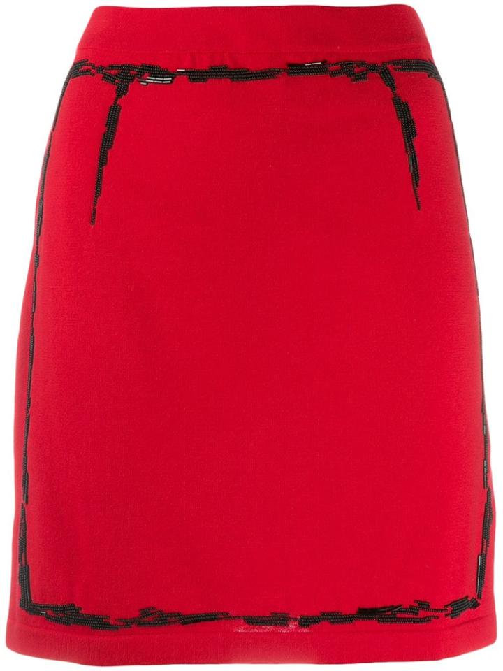 Moschino Bead Embroidered Knitted Skirt