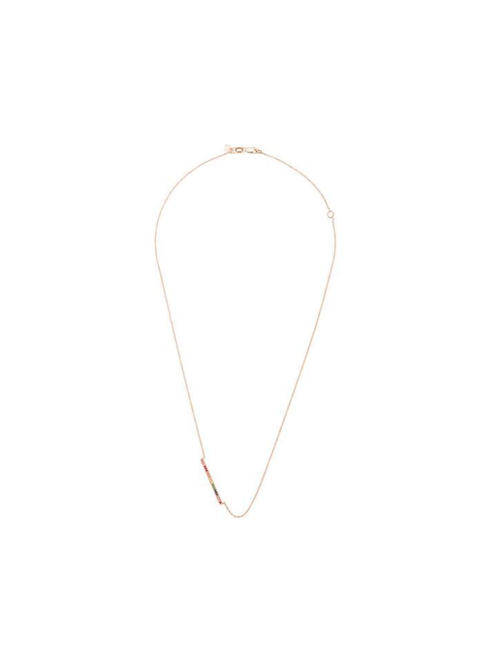 Sydney Evan 14kt Rose Gold Rainbow Long Bag Necklace - Metallic