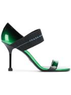 Prada Gradient Logo Strap Sandals - Green