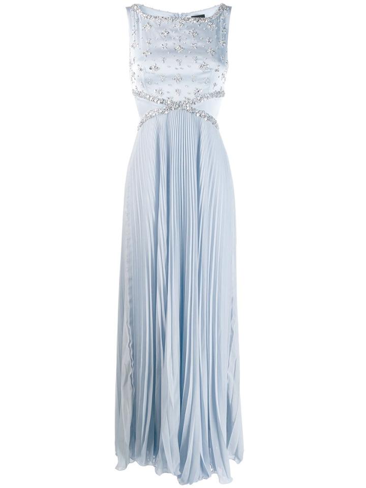 Ermanno Ermanno Embellished Sleeveless Gown - Blue