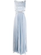 Ermanno Ermanno Embellished Sleeveless Gown - Blue
