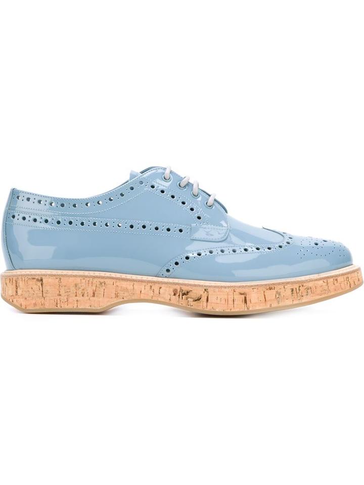 Church S Keely Brogue Shoes, Women's, Size: 38.5, Blue, Leather/patent Leather/rubber