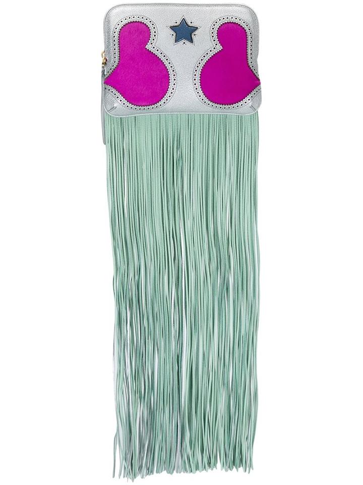 The Volon Fringed Clutch, Women's, Silver