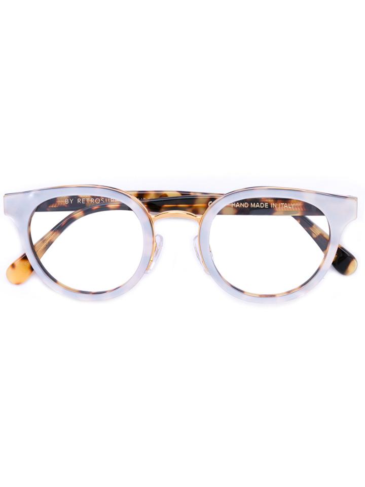 Retrosuperfuture Tortoiseshell Round Frames - Metallic