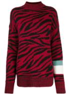 Brognano Zebra-stripe Knitted Jumper - Red