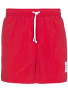 Thom Browne Red Swim Shorts With Stripe Detail