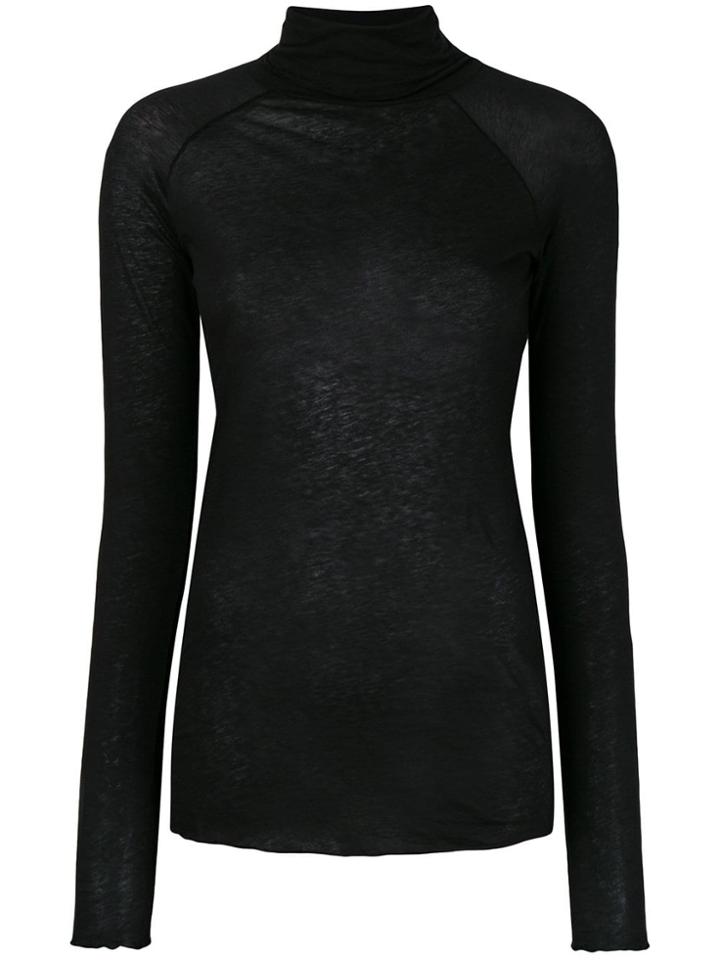 Humanoid Roll Neck Raglan Top - Black