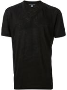 John Varvatos V-neck T-shirt, Men's, Size: Xxl, Black, Linen/flax