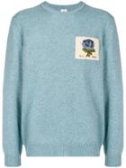 Kent & Curwen Rose Patch Knit Sweater - Blue