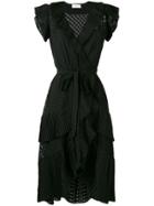 Zimmermann Plisse Wrap Dress - Black