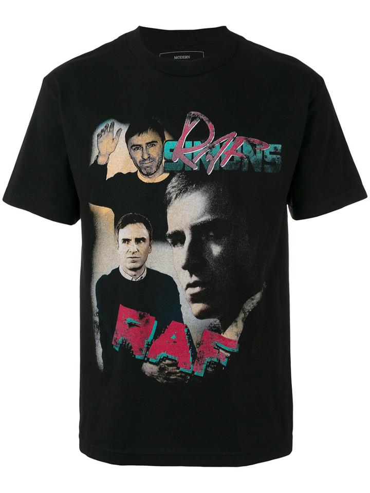 Modern Man Raf Simons Printed T-shirt, Men's, Size: Xl, Black, Cotton