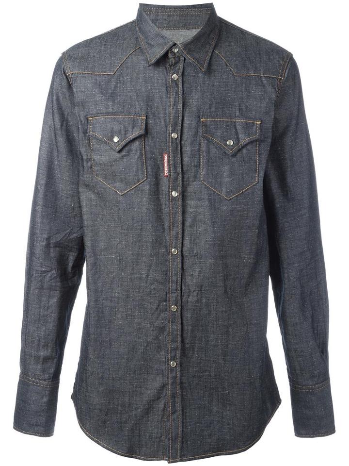 Dsquared2 Denim Shirt, Men's, Size: 54, Blue, Cotton