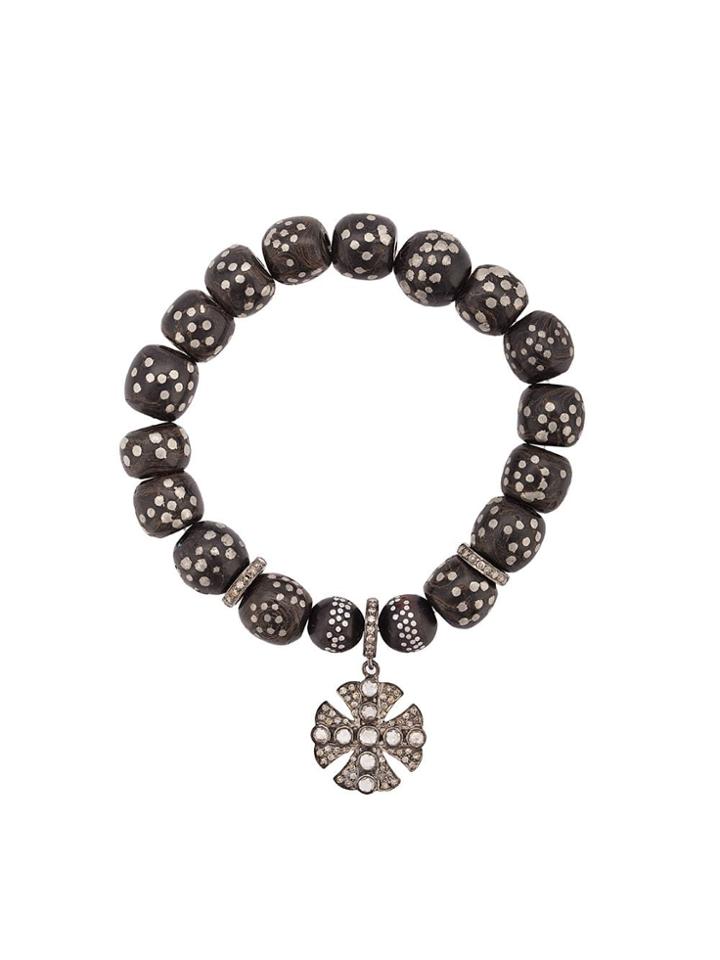 Loree Rodkin Moroccan Bead Maltese Cross Bracelet - Black