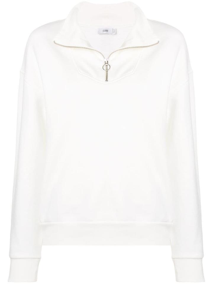 Closed Half Zip Sweatshirt - White