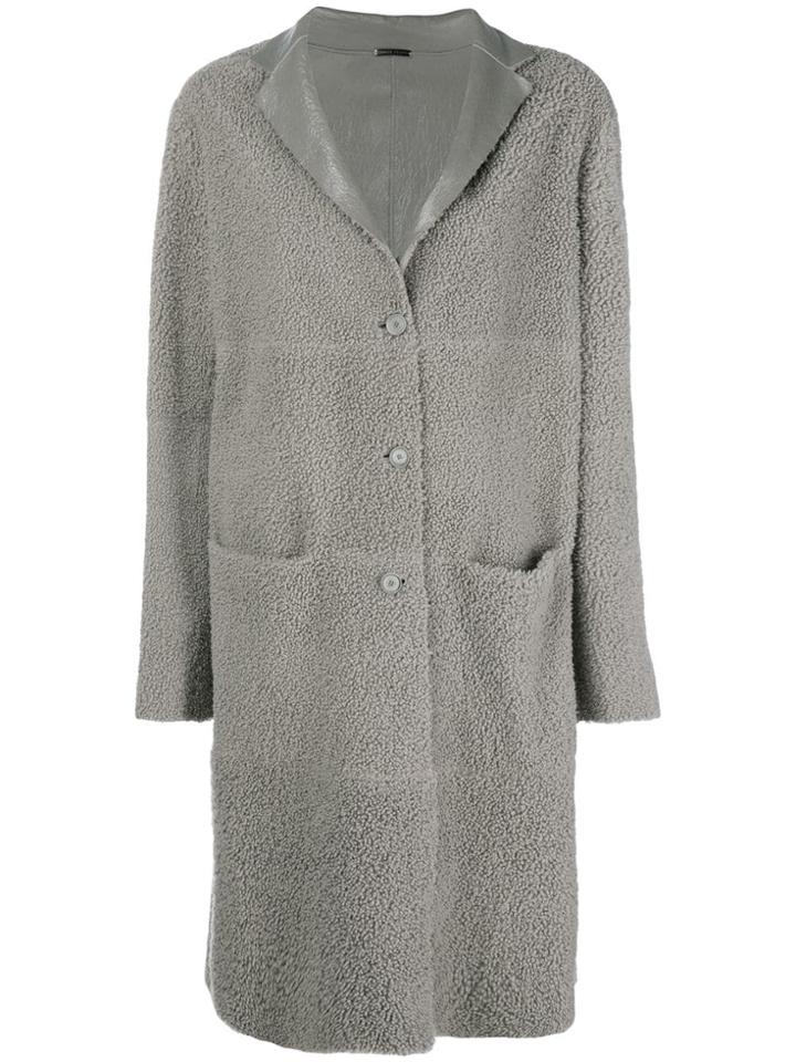 Fabiana Filippi Reversible Single Breasted Coat - Grey