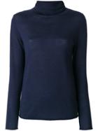 Sottomettimi Fitted Roll-neck Top - Blue