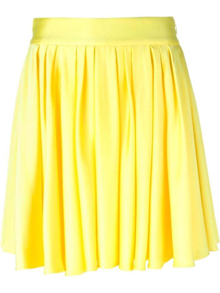 Fausto Puglisi Pleated Mini Skirt, Women's, Size: 42, Yellow/orange, Acetate/viscose