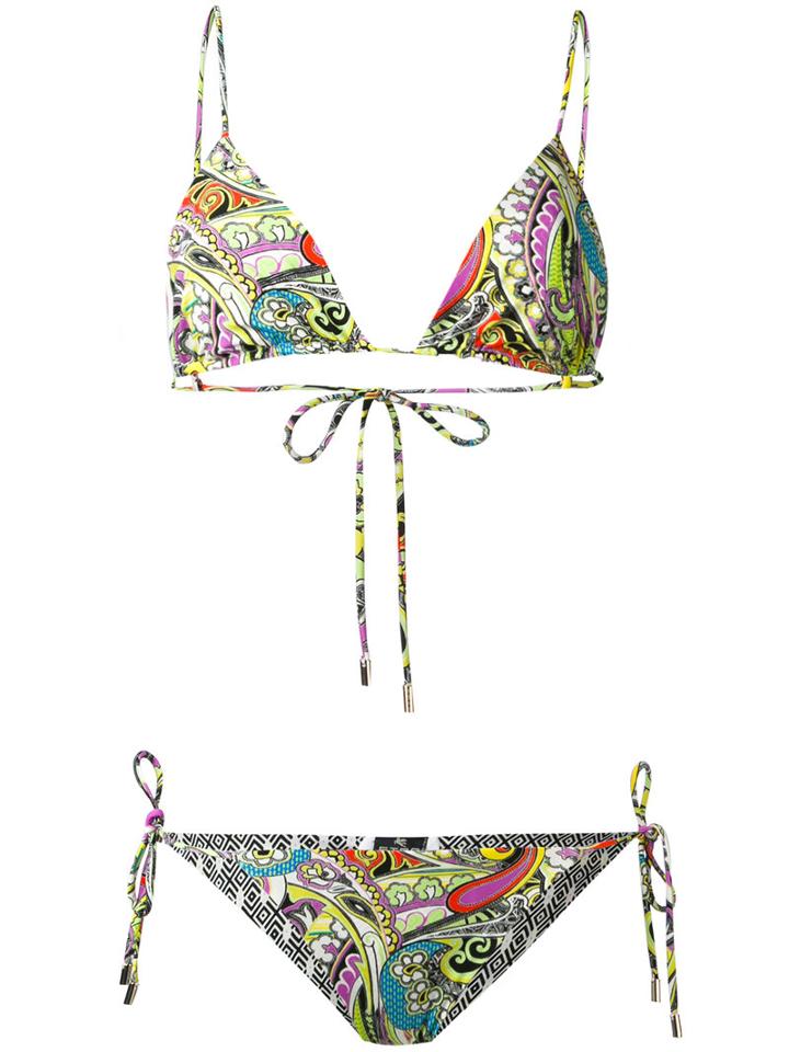 Etro - Paisley Bikini - Women - Nylon/spandex/elastane - 38, Black, Nylon/spandex/elastane