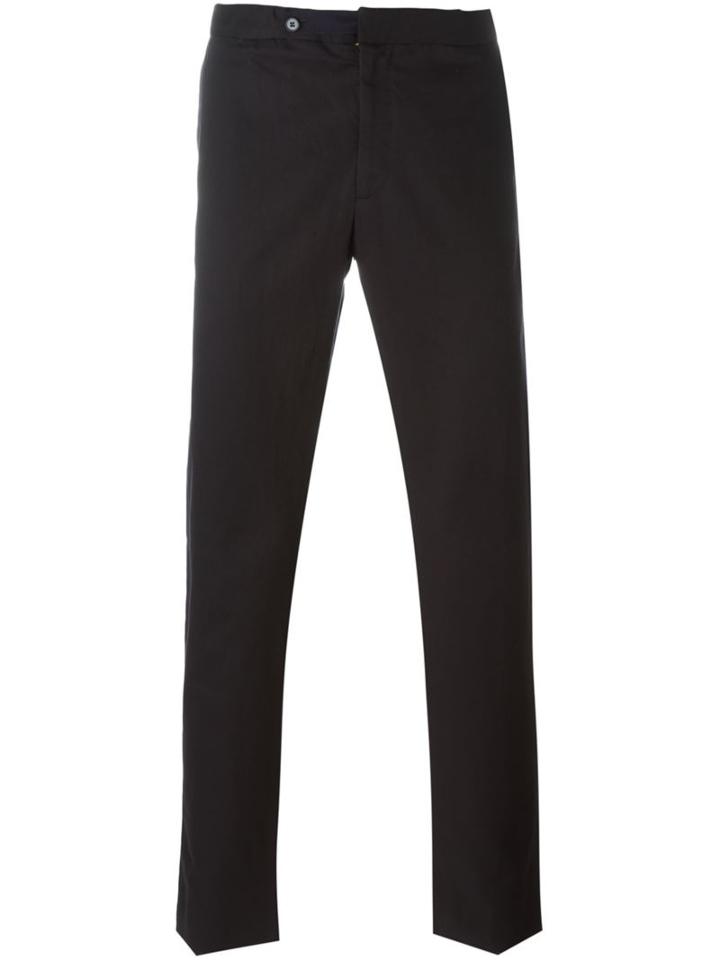 Maison Margiela Straight Leg Trousers, Men's, Size: 46, Blue, Cotton/linen/flax