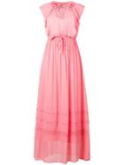 Twin-set Drawstring Waist Maxi Dress - Pink