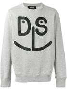 Diesel Face Printed Sweatshirt, Men's, Size: Small, Grey, Cotton