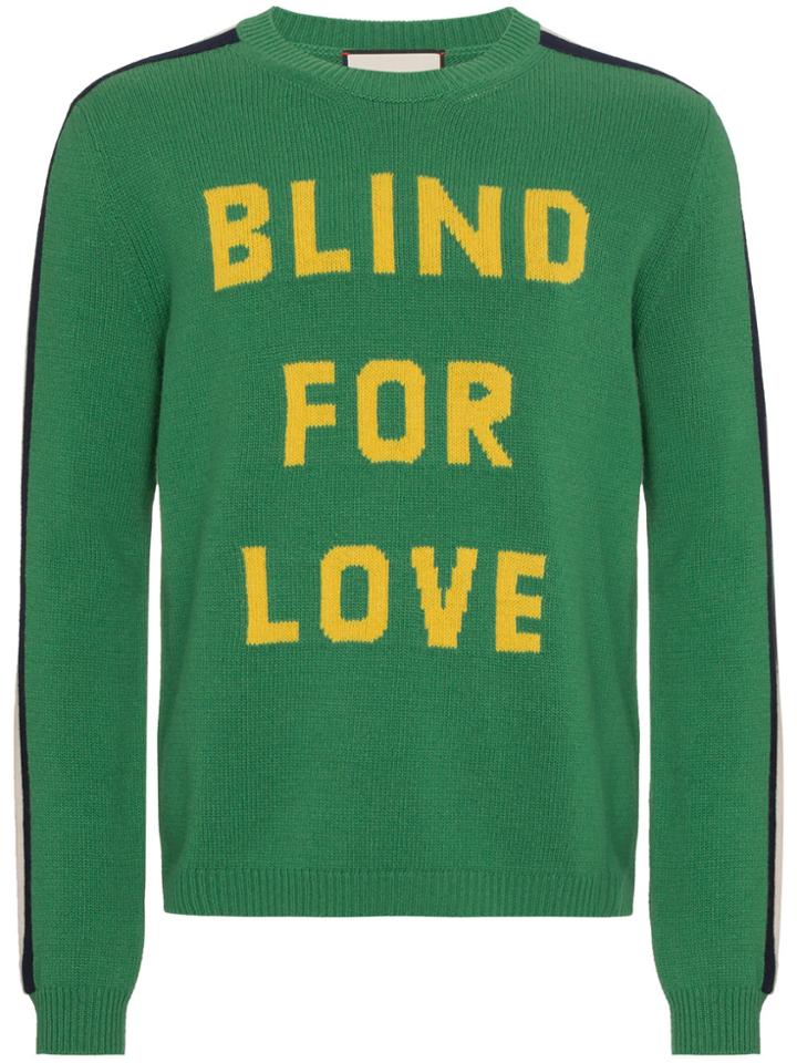 Gucci Blind For Love Knitted Jumper - Green