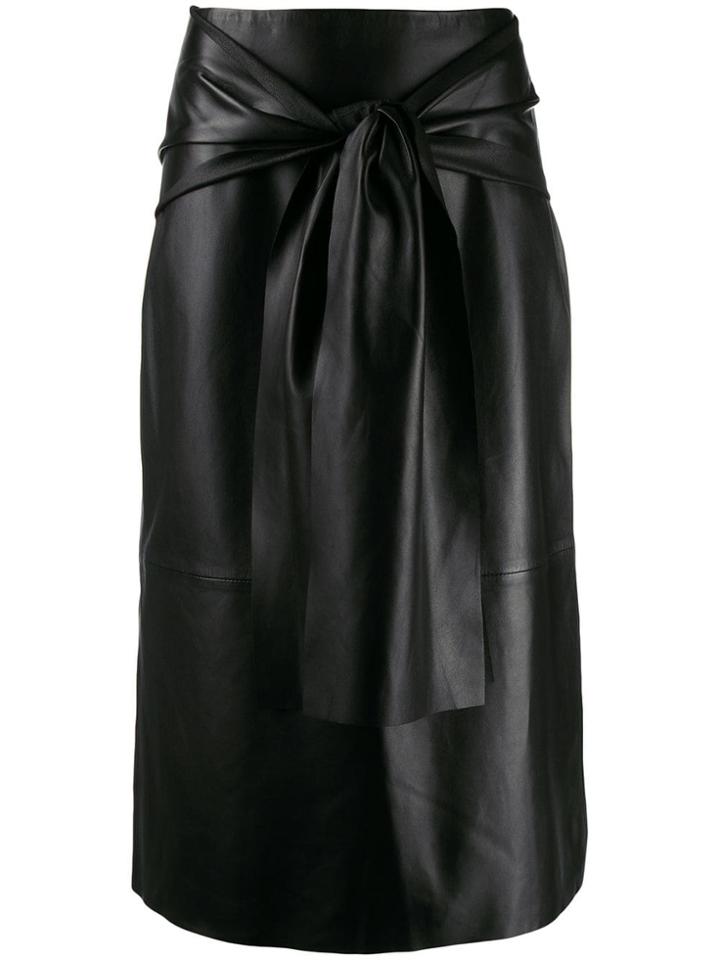 Joseph Midi Skirt With Knot Detail - Black