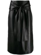 Joseph Midi Skirt With Knot Detail - Black