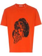Our Legacy Woman Printed Cotton T-shirt - Orange