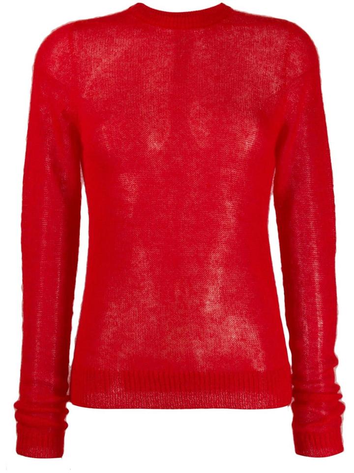 Rick Owens Round Neck Sweater - Red