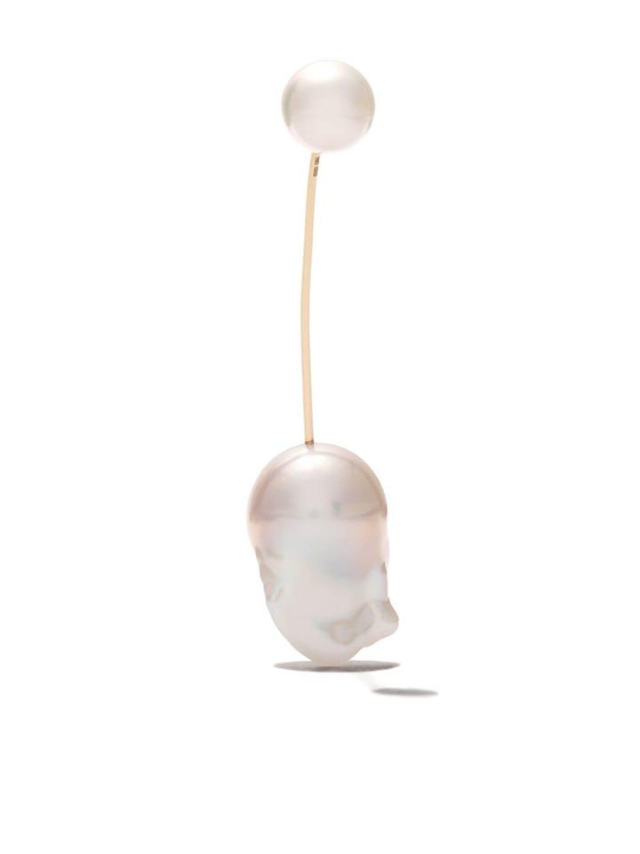 Sophie Bille Brahe 14kt Yellow Gold Elipse Venus Pearl Earring -